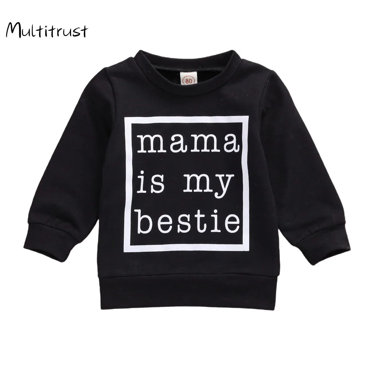 

2020 Casual Newborn Baby Boy Girl Sweatshirt Baby Boy Autumn Spring Black White Letter Print Long Sleeve Tops Sweatshirt
