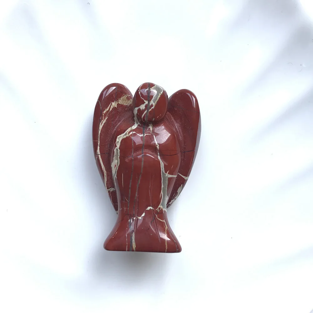 Высококачественный натуральный камень 40 мм в форме ангелов из красной яшмы