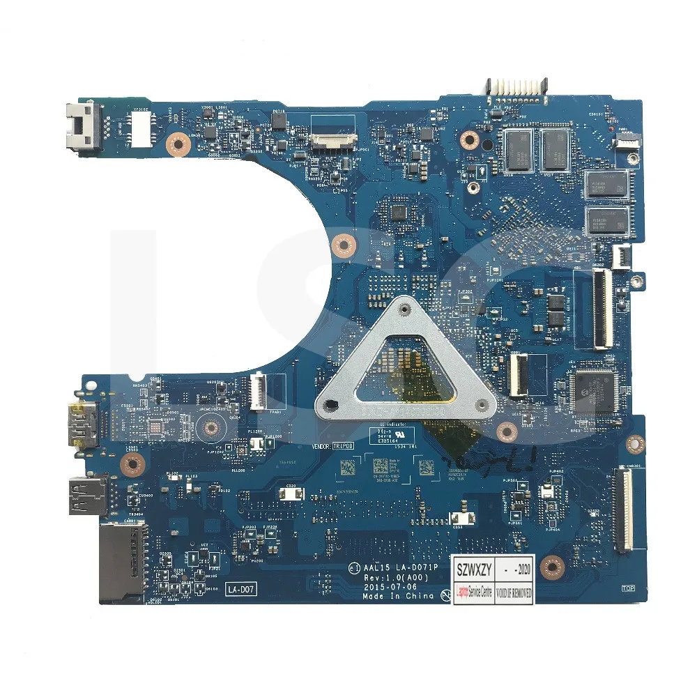 Материнская плата LSC для ноутбука DELL 5559 с процессором SR2EZ I7-6500U R5 M335 4G GPU AAL15 LA-D071P 0YVT1C