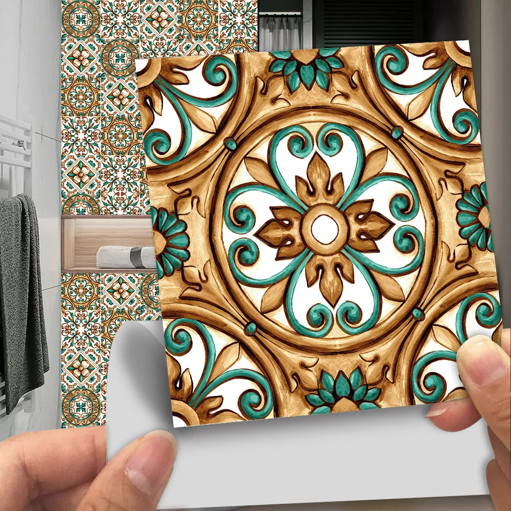 

Azulejo Style Tile Wall Stickers For Furniture Kitchen Bathroom FLoor Wall Decor Vinyl Home Decoration Self-adhesive Wall Paster