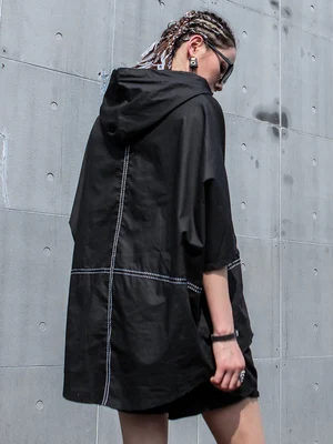 

2020 summer new Patchwork Hoodie women loose large casual fashion street large size hooded drawstring jacket trend