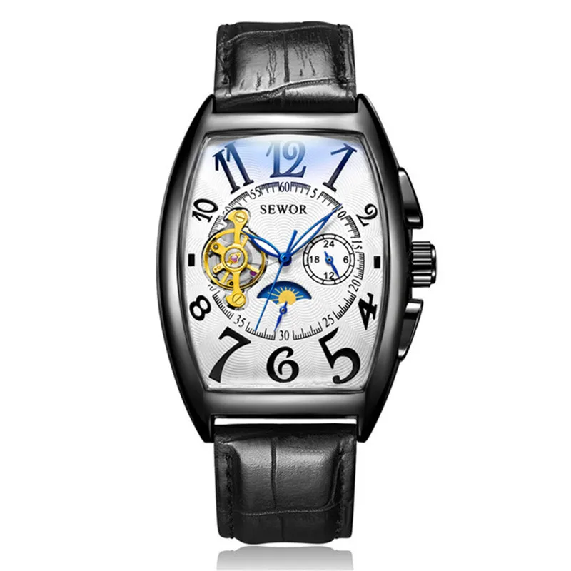 Модные деловые механические часы tourbillon мужские в европейском и американском
