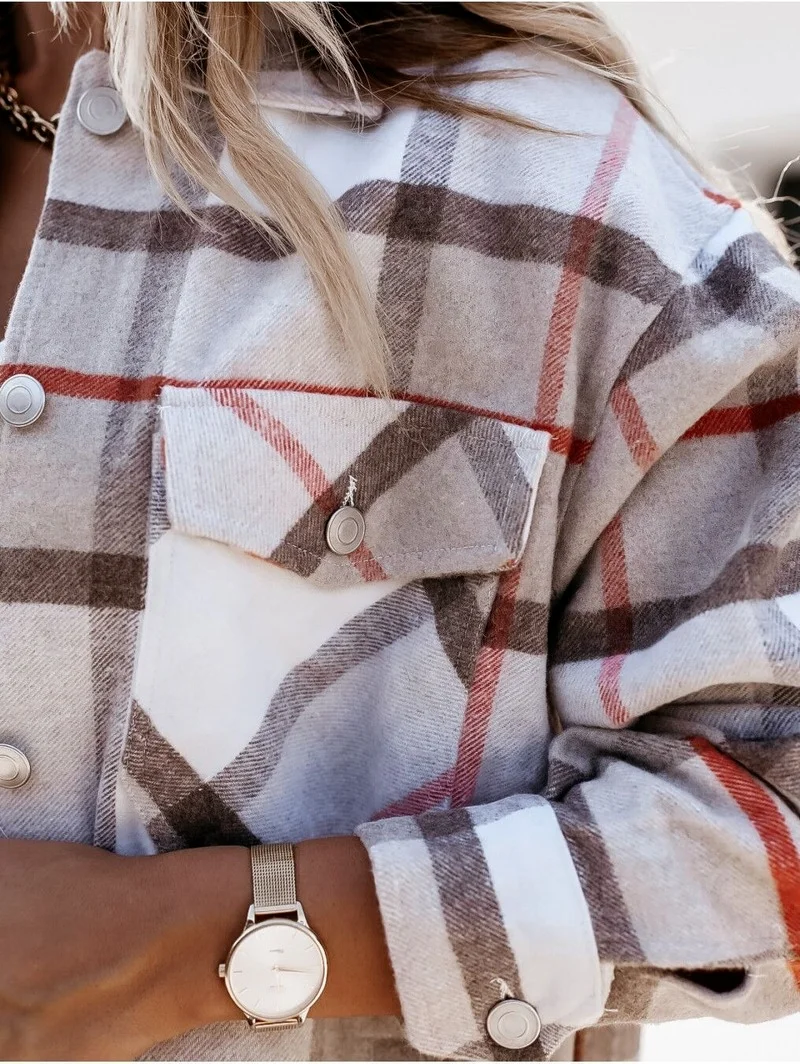 

Women's Spring Autumn Long Sleeve Loose Plaid Suit Jacket 2021 Office Lady Work Wears Female Casual Patchwork Streetwears Pink