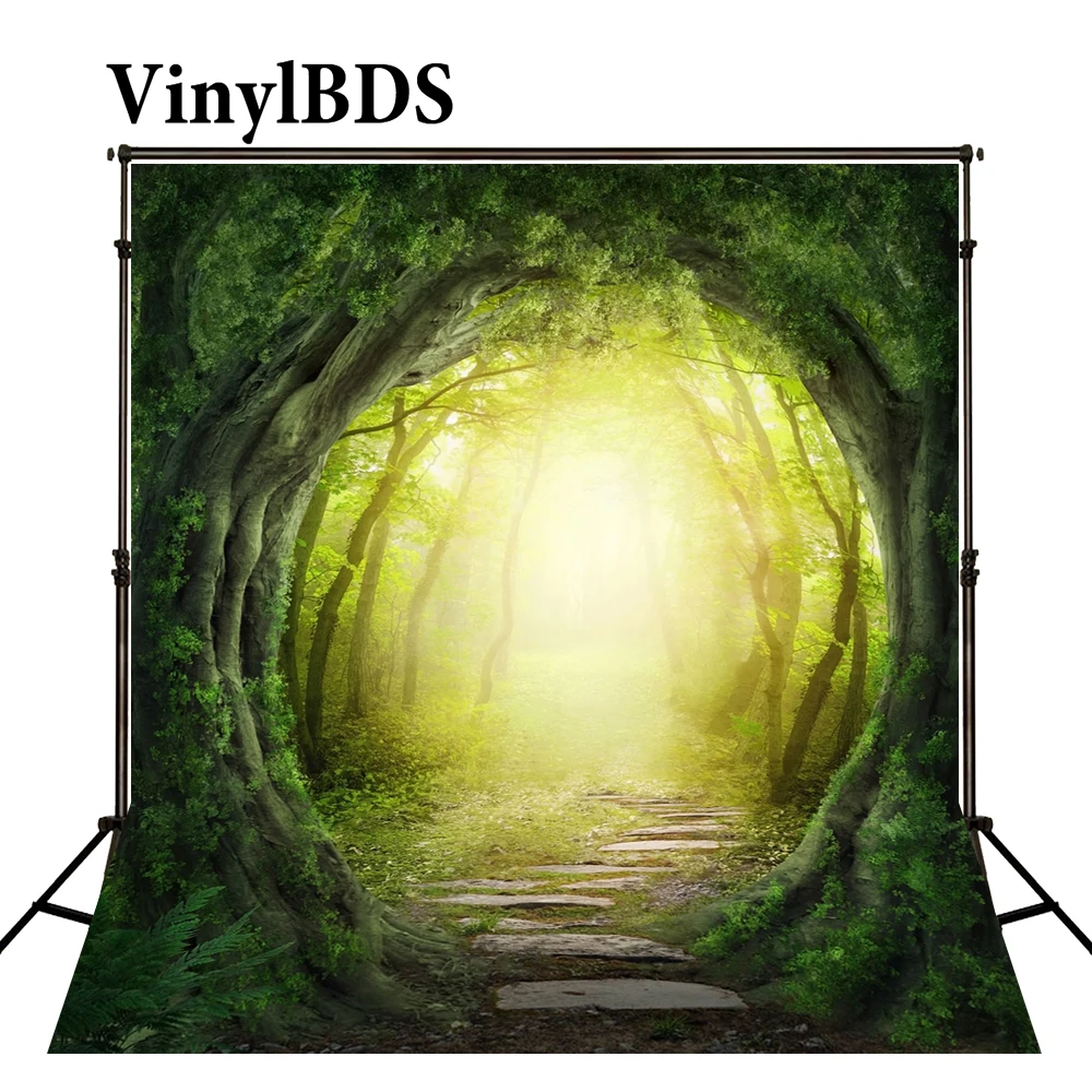 

VinylBDS Children Photography Backdrops Tree green screen Garden photo backdrop forest scenery Backgrounds For Photo Studio