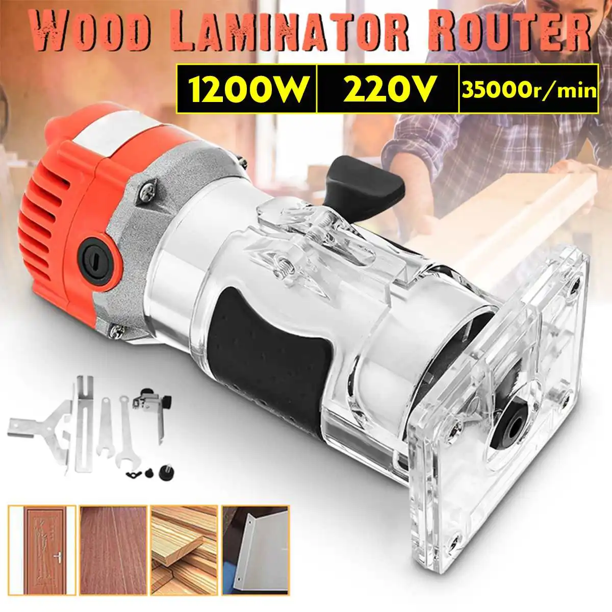 110V/220V электрическая машинка для стрижки 1280W 35000 об/мин деревянный ламинат ладонь