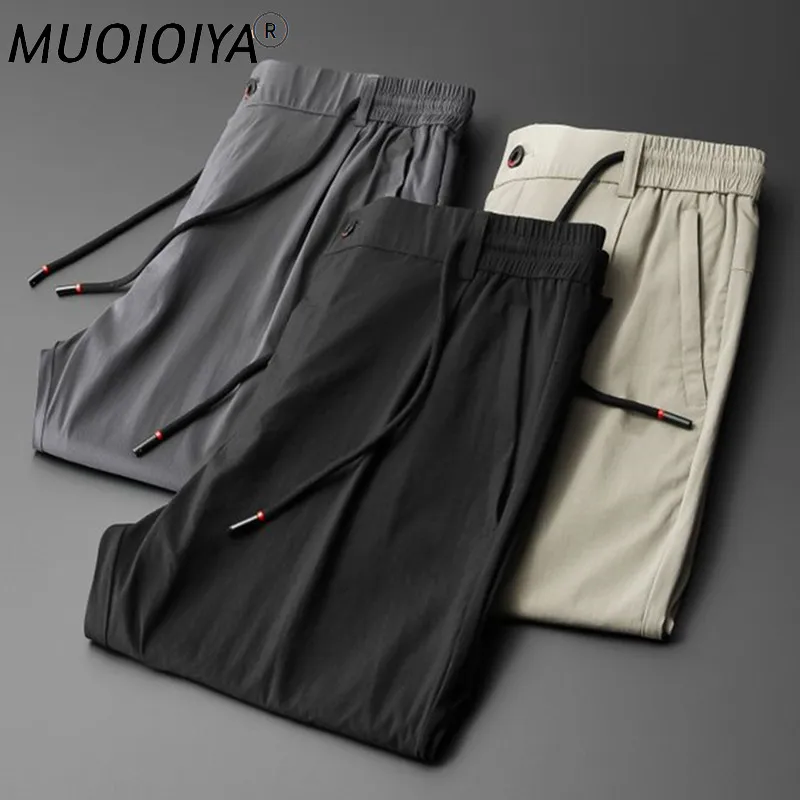 

Summer Thin Sweatpants Mens Zipper Pockets Casual Pants Men Clothes Elastic Waist Sportwear Long Trousers Men 2022