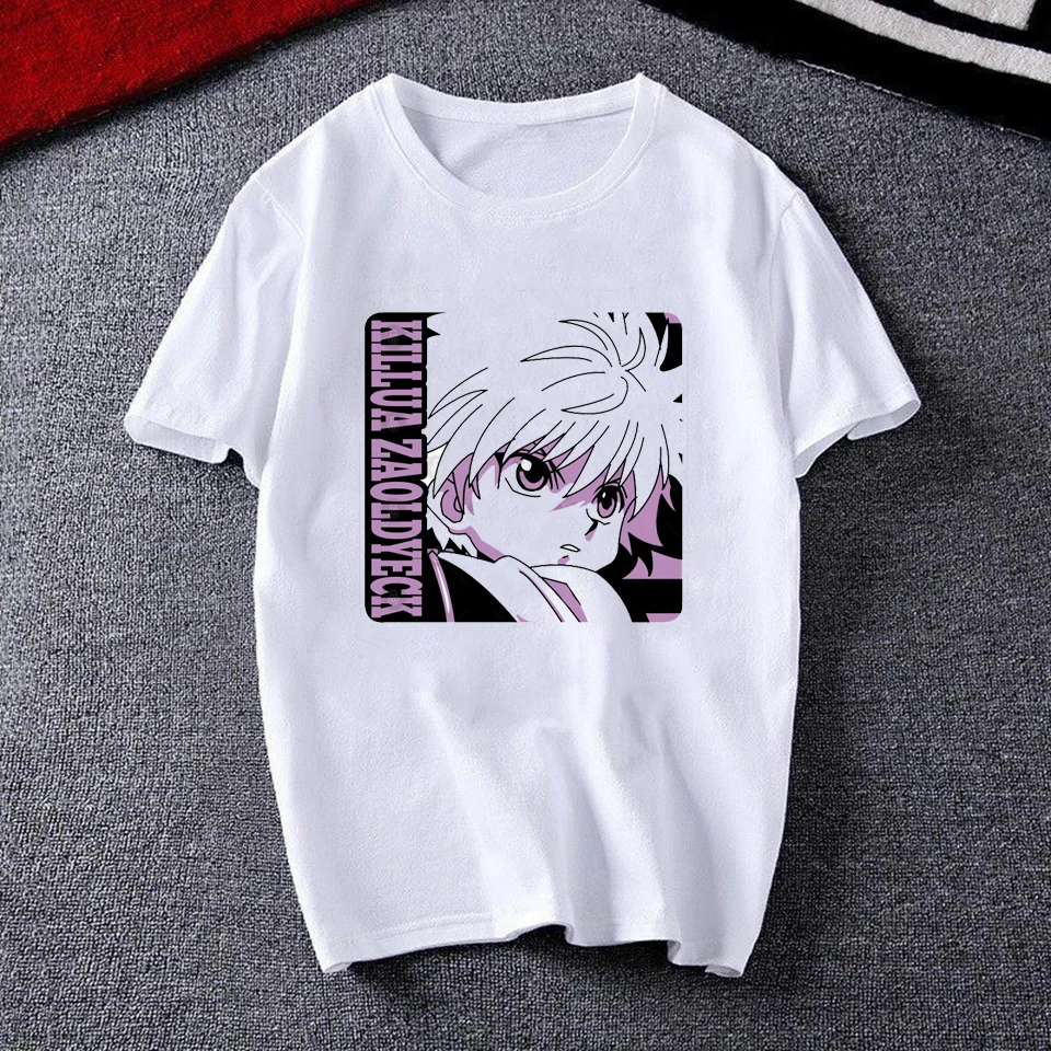 

2020 T Shirt Men The Hunters Hunter X Hunter Tshirt Funny Summer Tops Cartoon Killua Zoldyck Hisoka Morow T Shirt Anime HxH Tees