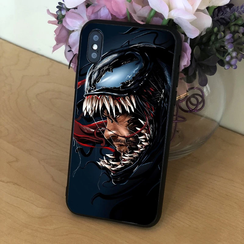 

Disney Marvel Animation Venom Creative Men's Phone Case for iPhone 6splus/7p/8p/xs/se/xr/11pro/12promax/12mini/Glass phone cover