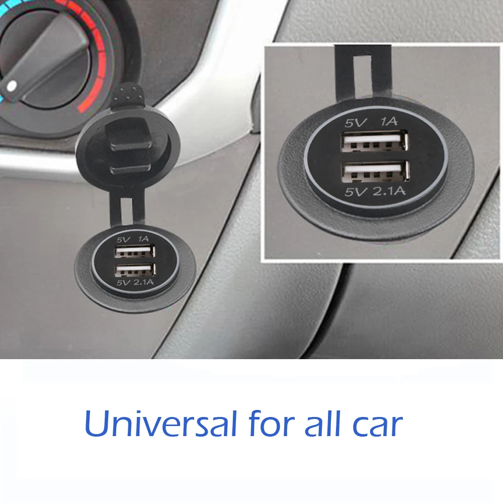 Автомобильный мотоцикл двойной USB зарядное устройство светодиодный дисплей для