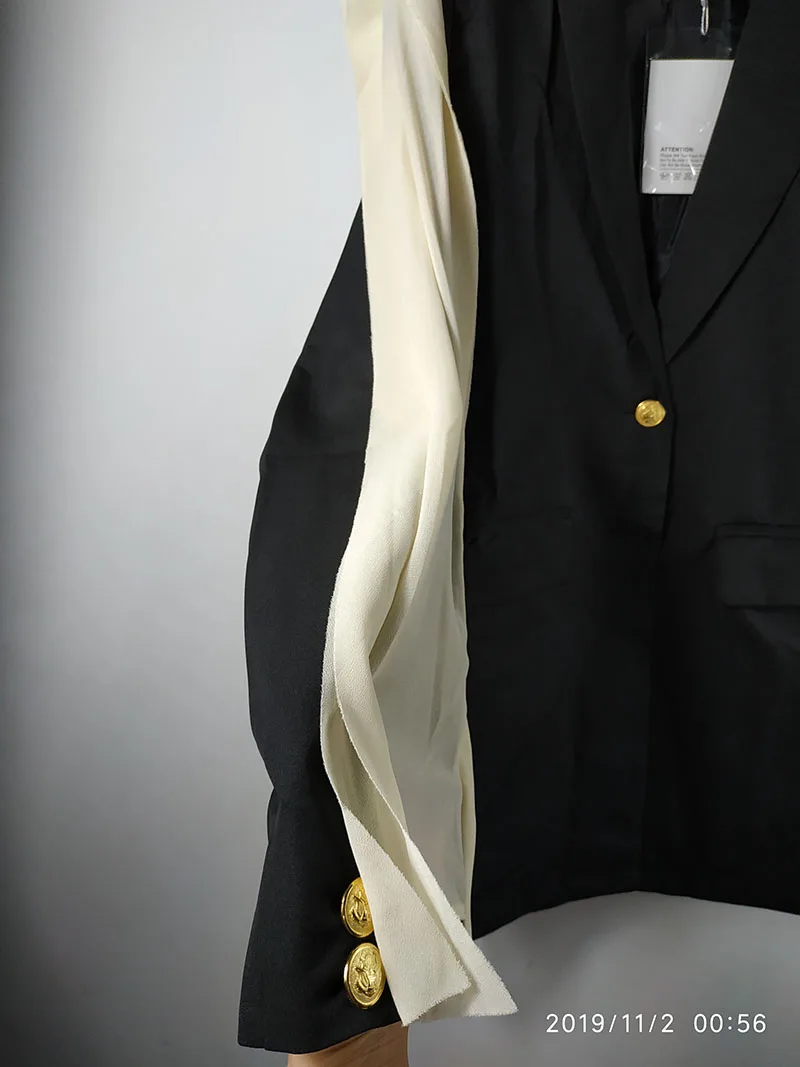 4XL контрастная стеганая Свободная куртка с длинным рукавом Новая Осенняя длинная куртка