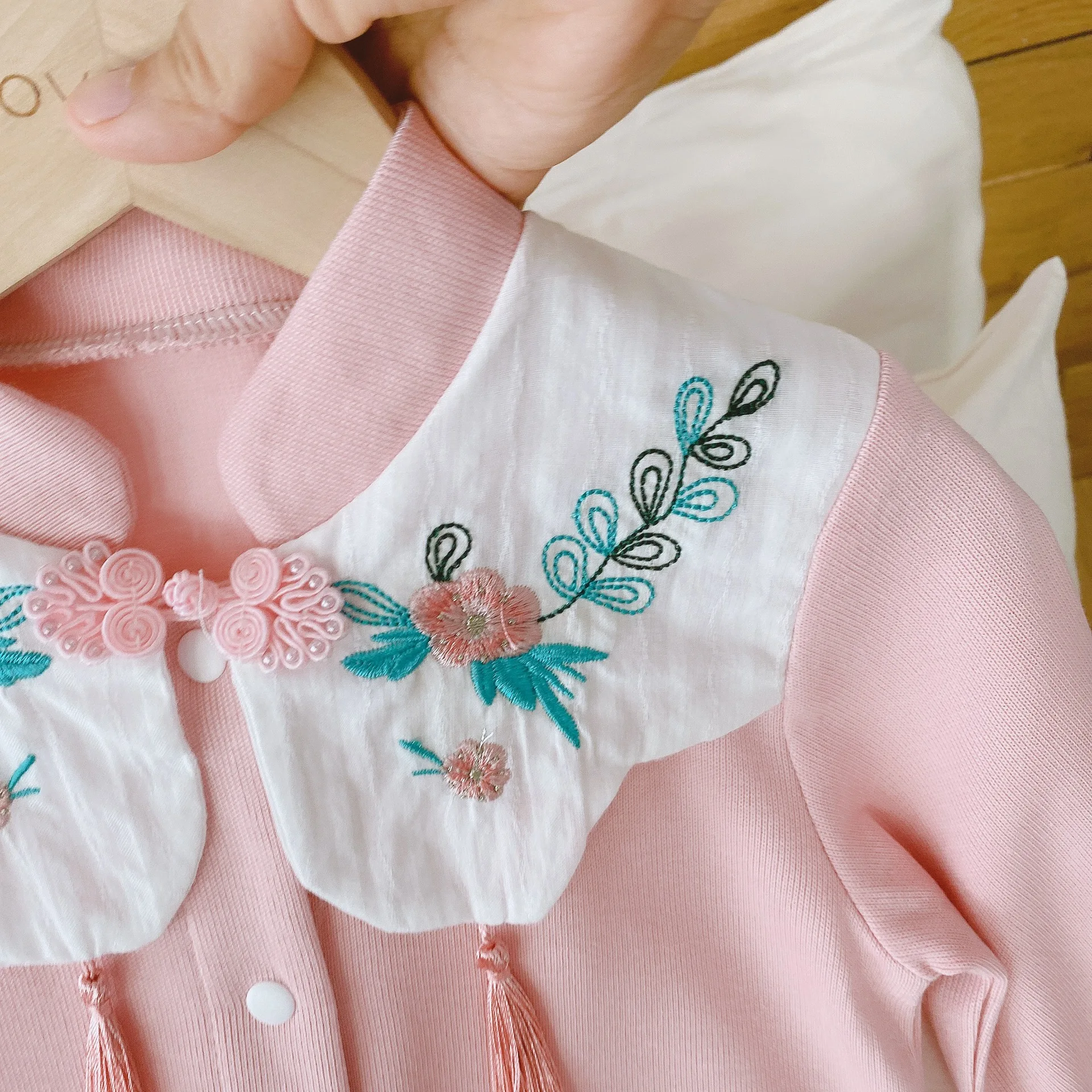 Осенние хлопковые комбинезоны с длинными рукавами и вышивкой в китайском стиле