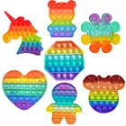 2021 строительные игрушки, пузырьковая силиконовая игрушка, динозавр, медведь, мороженое, снятие стресса, сенсорная игрушка для детей и взрослых
