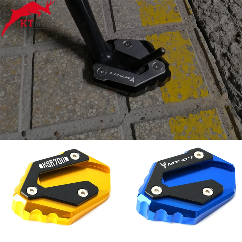 For YAMAHA MT-07 MT 07 XSR 700 XSR700 FZ 07 2014-2022 Motorcycle CNC Kickstand Foot Side Stand Extension Pad Support Plate