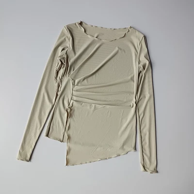 Round Neck Tight Sexy Long Sleeve Women's Running Fast Drying Waist Slimming Yoga Clothes 2021 Autumn Casual Sports Top