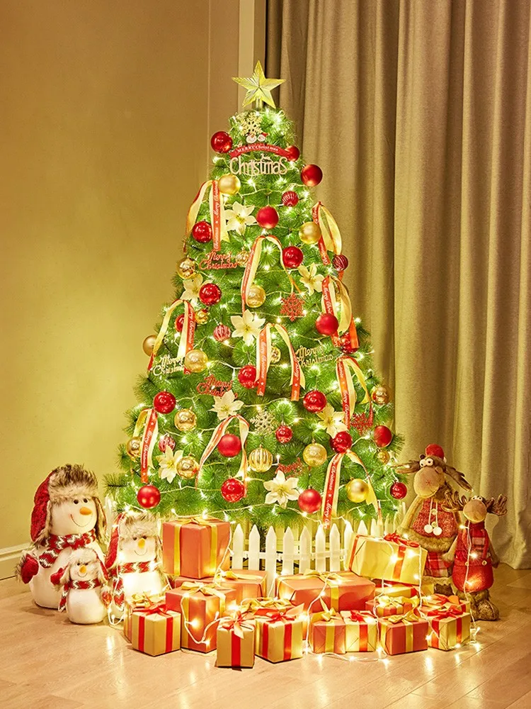 

Luxury Christmas Tree Ornaments Snowflake Party Encrypted Artificial Christmas Tree Led New Year for Kids Navidad Home Decor 50