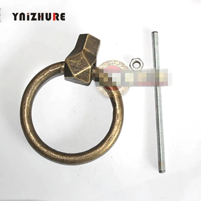 

2pcs 80mm Ming Qing AntiqueFurniture Brass Fittings Classical Handle Knocker Furniture Handles Retro