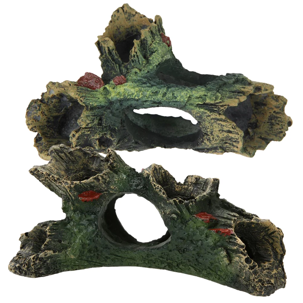 Украшение для аквариума смола вид горы рыба игровое дерево домик отверстие