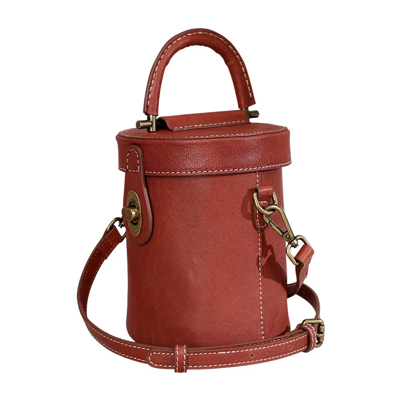 

Genuine Leather Bucket Bag Small Crossbody Bag Fashion Shoulder Bag Women Purses and Handbags Luxury Designer Handbag