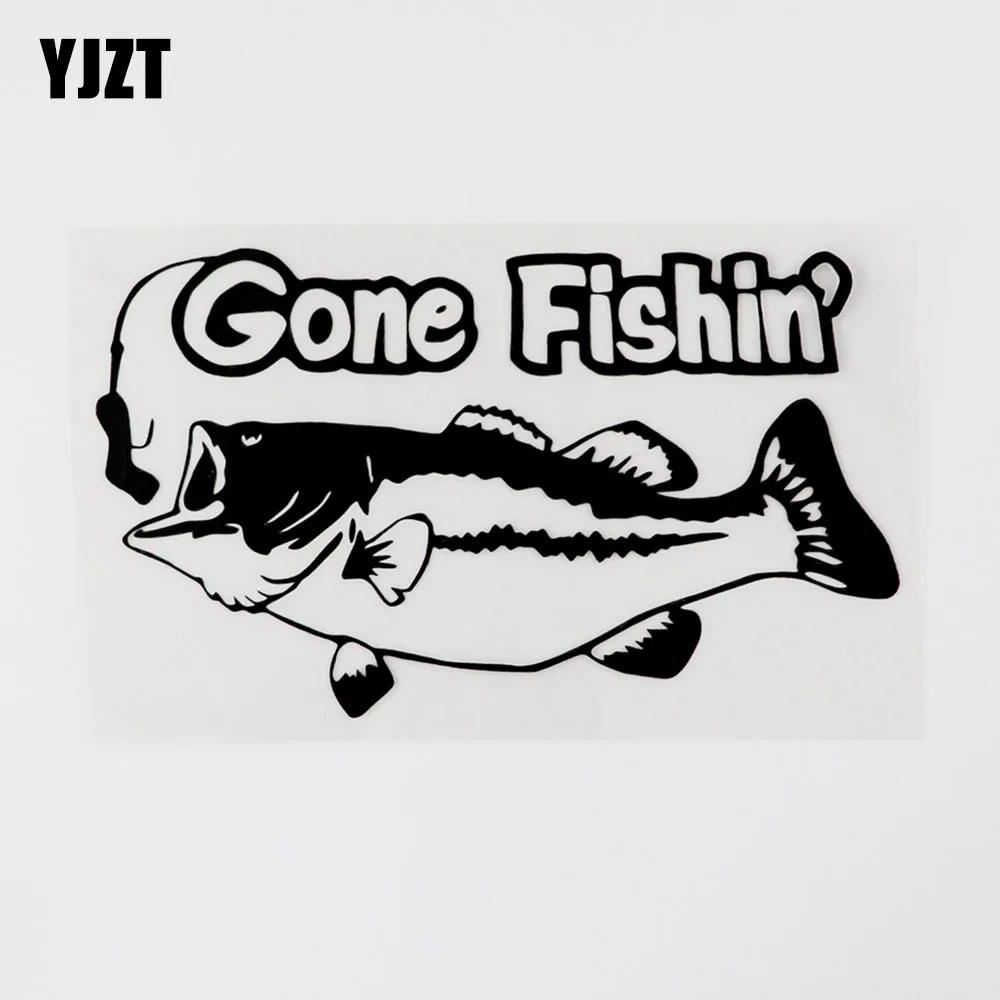 

YJZT, см x см, Оригинальная виниловая наклейка с изображением рыбы и животного, черная/серебристая, 8C-0066