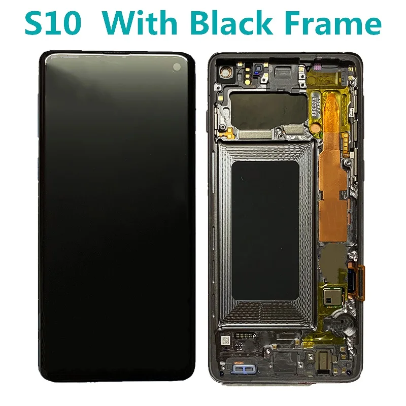 Pantalla LCD Original para Samsung S10 G973 SM-G9730 G973F, montaje de digitalizador con pantalla t&aacute;ctil, piezas con marco de pantalla defectuosa-0