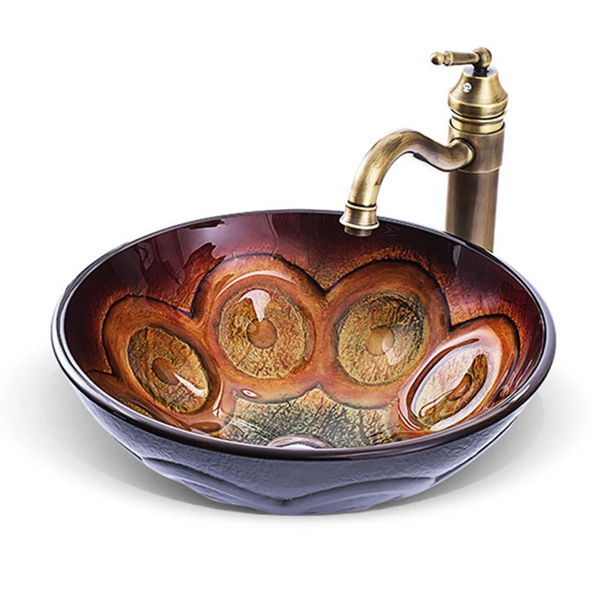 Умывальник из закаленного стекла для ванной комнаты с краном | Обустройство дома