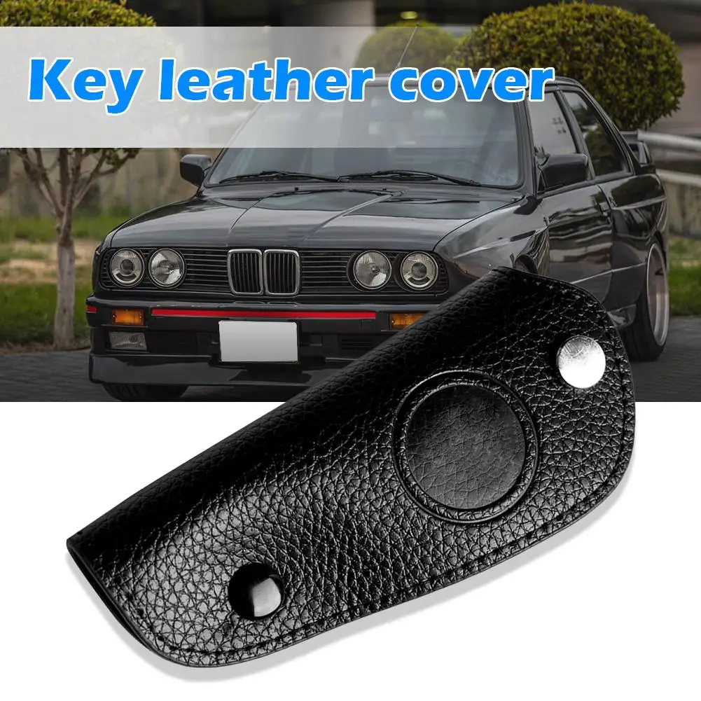 

Leather Litchi Synthetic Car Key Key Fob Case Cover for BMW E46 1998-2005 Dark Buckle Design Key Fob Cover Protector Black