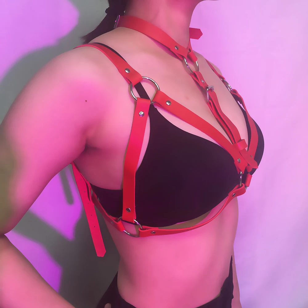 

Женский кожаный бюстгальтер BAFEI, Эротический бюстгальтер на бретельках с завязками на талии, эротические чулки