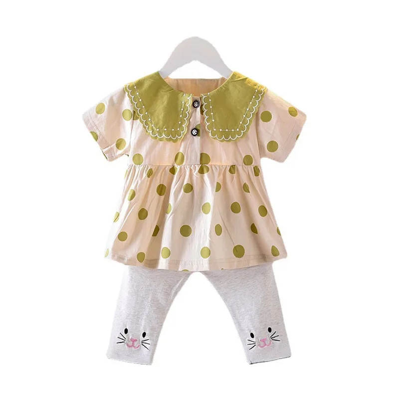 

New Summer Baby Fashion Clothes Children Girls Cute Casual T Shirt Shorts 2Pcs/Sets Kids Tracksuit Toddler Infant Cotton Costume