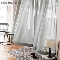 curtains for living room bedroom nordic light luxury gray screens curtains minimalist modern studio partition gauze