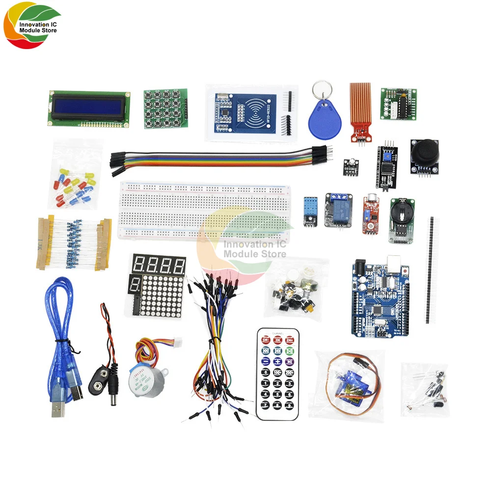 

Ziqqucu RFID Starter Kit for Arduino UNO R3 Upgraded Version Learning Suite 830 Breadboard LCD1602 IIC Diode LED Resistor Servo