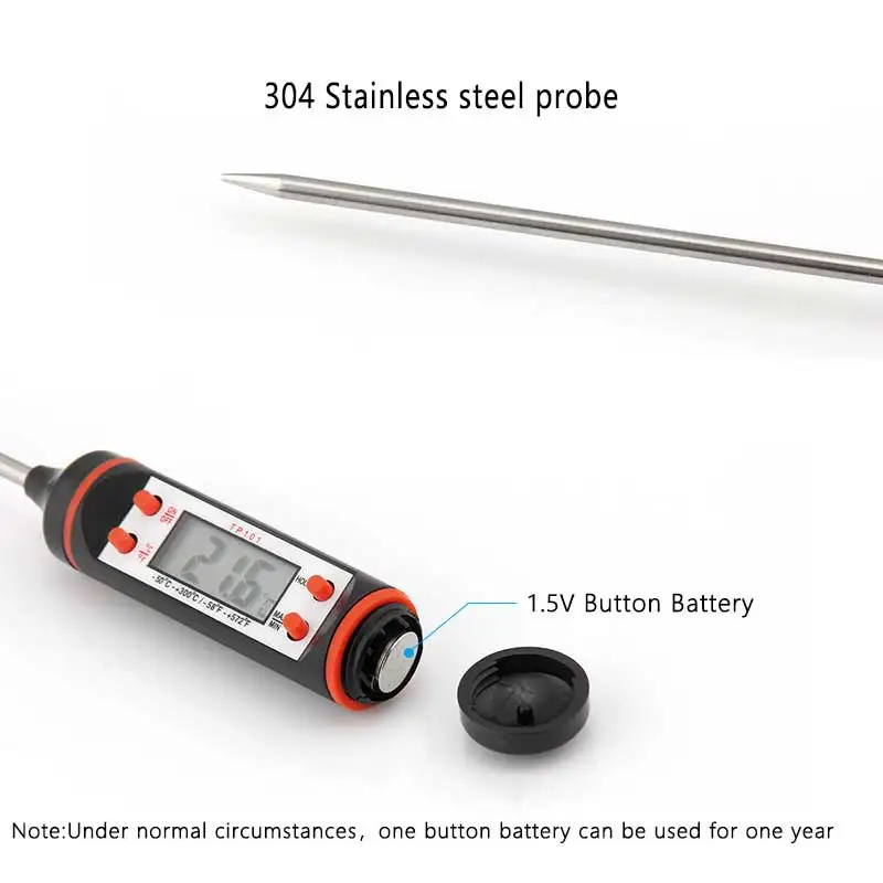 

Kitchen Digital BBQ Food Thermometer Meat Cake Candy Fry Grill Dinning Household Cooking Thermometer Gauge Oven Thermometer Tool