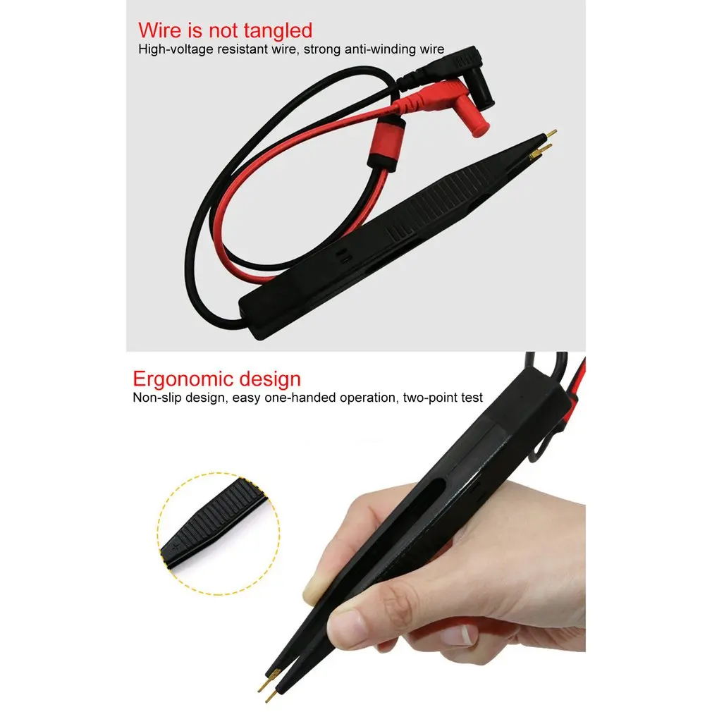 SMD Индуктор тест клип зонд Пинцет для резистор мультиметр конденсатор метр зажим