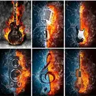 Алмазная 5D картина сделай сам, полноразмернаякруглая мозаика с изображением гитары, музыкальные инструменты, алмазная вышивка, украшение для дома