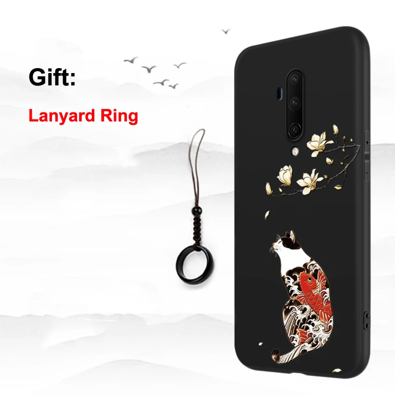 Cat Для OnePlus 7T Pro 7T чехол 3D Рисунок тисненый Матовый Мягкий противоударный чехол LICOERS Официальный чехол для Oneplus7 1+ 7t Funda Shell - Цвет: Cat