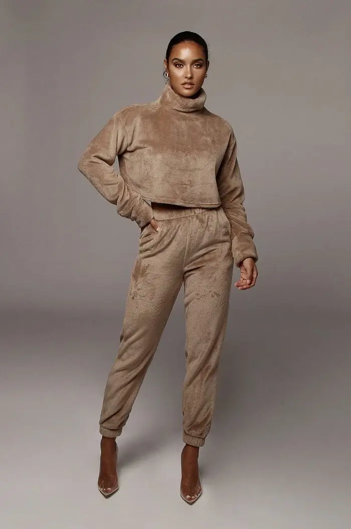 two piece set women tracksuit for women outfit winter cashmere hoody pants 2 piece set for female two pieces sets women's suits