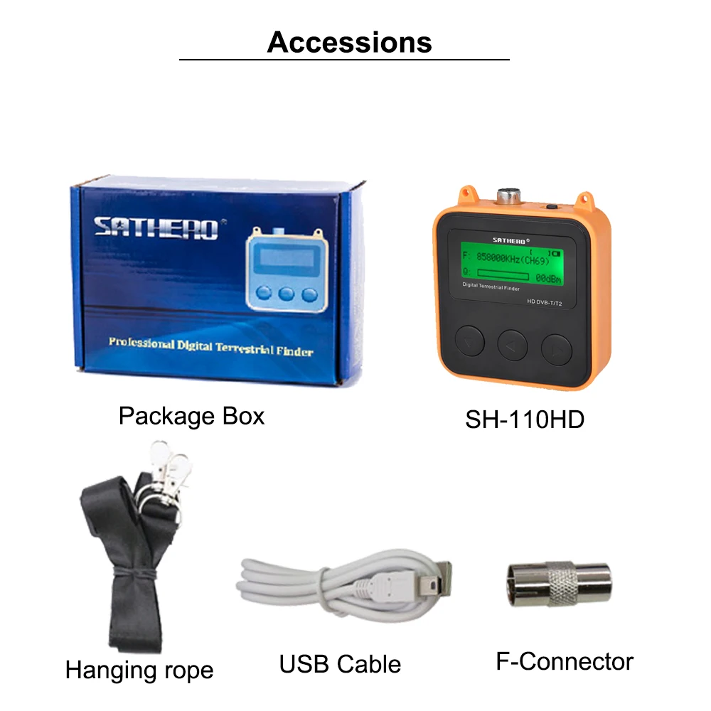 Sathero SH 110HD DVB T T2 Finder метр карманный наземного сигнала цифровой dvb ТВ сигнальный