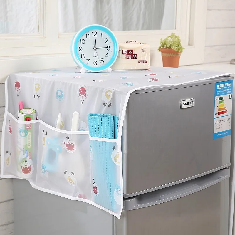 

Hanging pocket cloth transparent waterproof and dustproof single door double door storage bag cover towel refrigerator cover