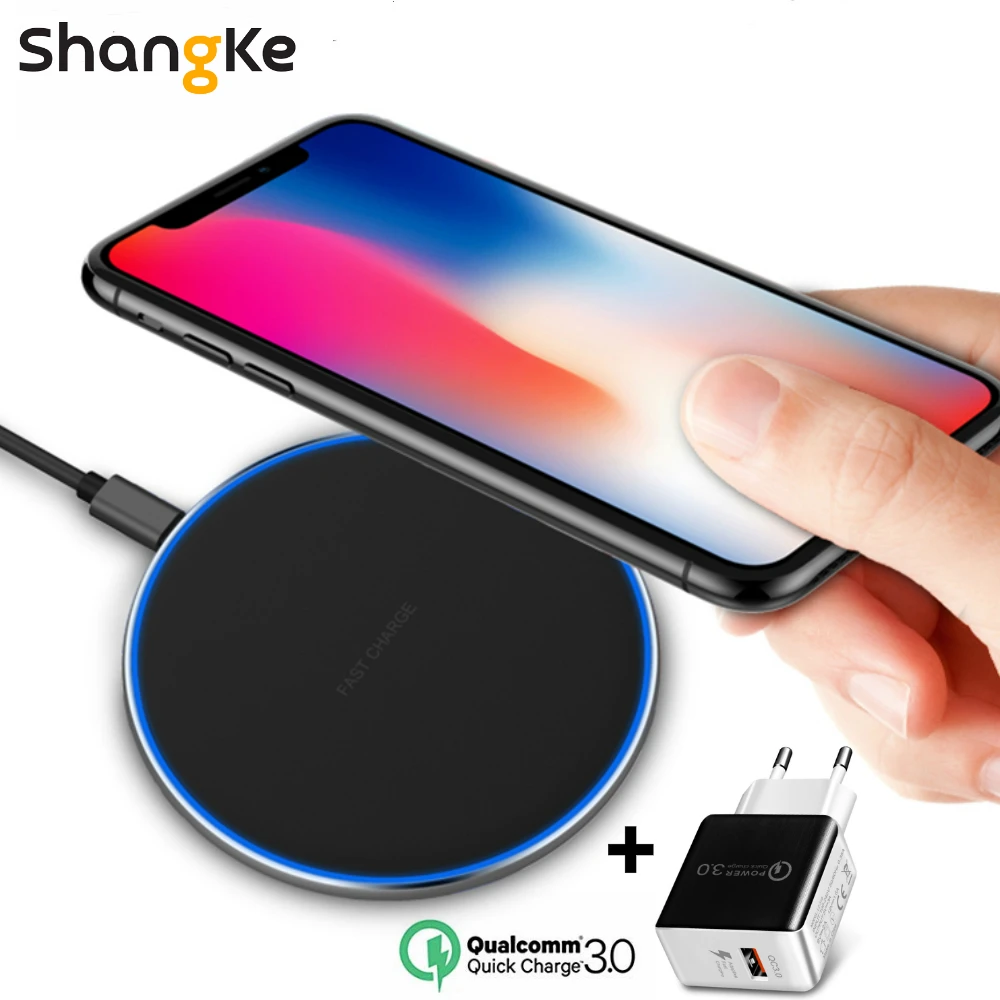 Быстрое беспроводное зарядное устройство Qi для мобильного телефона с зарядкой