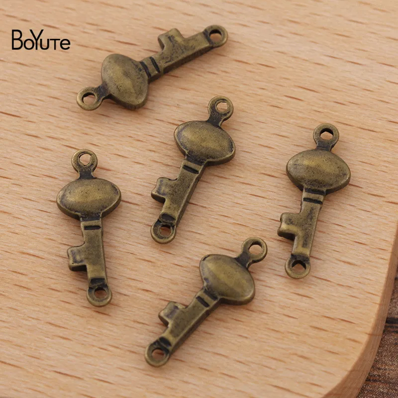 Металлический латунный соединитель в форме ключа BoYuTe (100 шт./лот) 16*6 мм Подвески