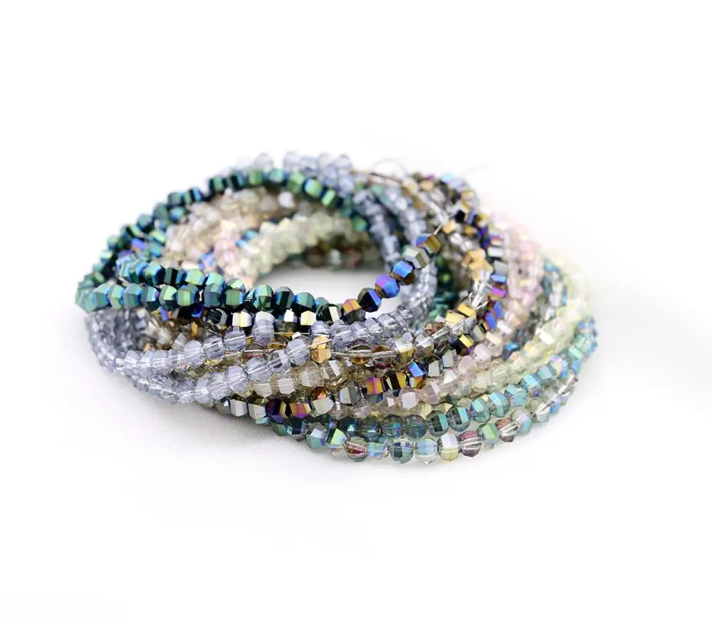 4mm about 100pcs colorful watermelon spherical faceted crystal glass beaded DIY jewelry bracelet necklace accessory beads - купить по