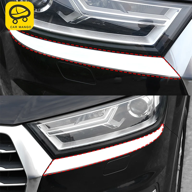 Carманго для Audi Q7 4M- автомобильный Стайлинг передняя фара декоративная накладка рамка наклейка хромированные внешние аксессуары