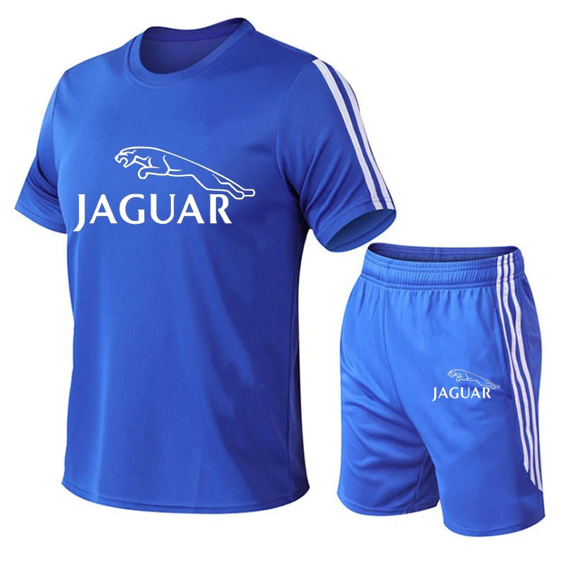 

Summer leisure men's fitness sports T-shirt and shorts set cotton hot sale 2021 new Ferrari