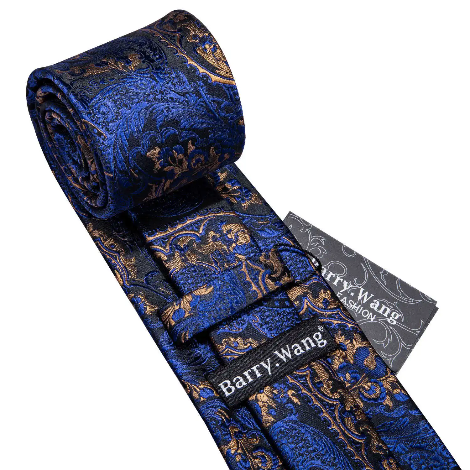 

Wang gold folral fashion blue designers hanky box defines gifts for male wedding party business LS-5133 ties