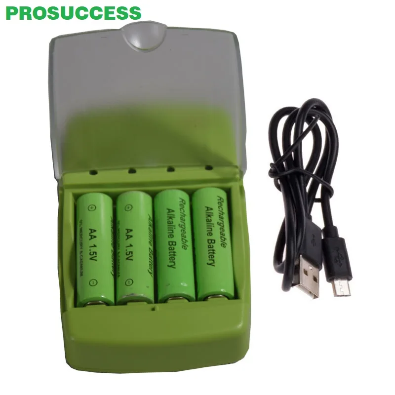 

LR03 AA LR6 AAA LR8D425 AAAA Alkaline 1.5V Rechargeable Battery LED indicator intelligent charger With Car EU US Adaptor Tester