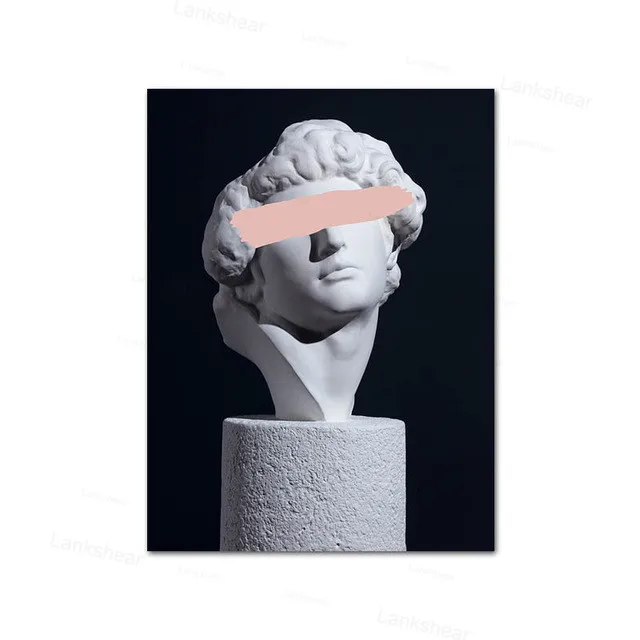 Ретро скульптура женщины искусство возрождения плакат со стильным абстрактным