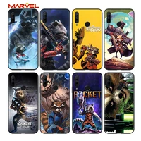rocket racoon marvel cute for huawei honor 30 20 10 9s 9a 9c 9x 8x max 10 9 lite 8a 7c 7a pro silicone soft black phone case