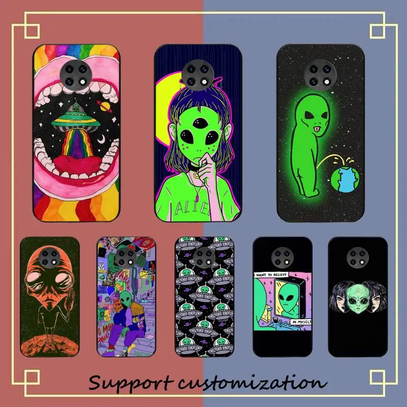 

Aesthetics Cute Cartoon alien space Phone Case For Xiaomi Redmi Note8A 7 5 Note8pro 8T 9Pro note 6pro Funda Capa