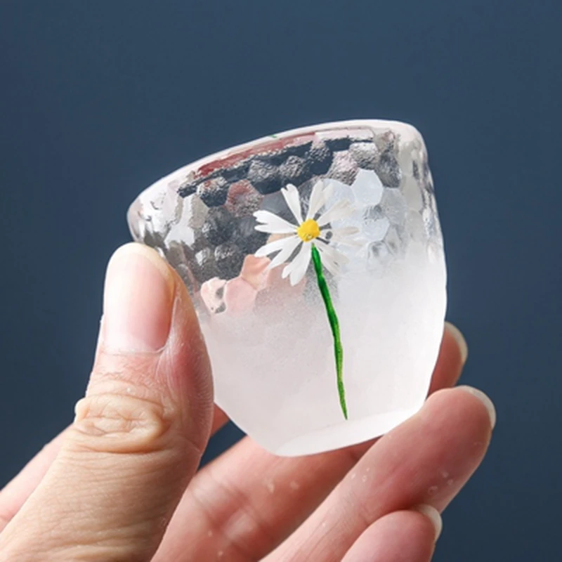 

Kitchen Dining Bar Japanese-style Mini Teacup Hazy Glass Liquor Cup Translucent Glass Sake Cup 40ml Tumblerful Shot Glass