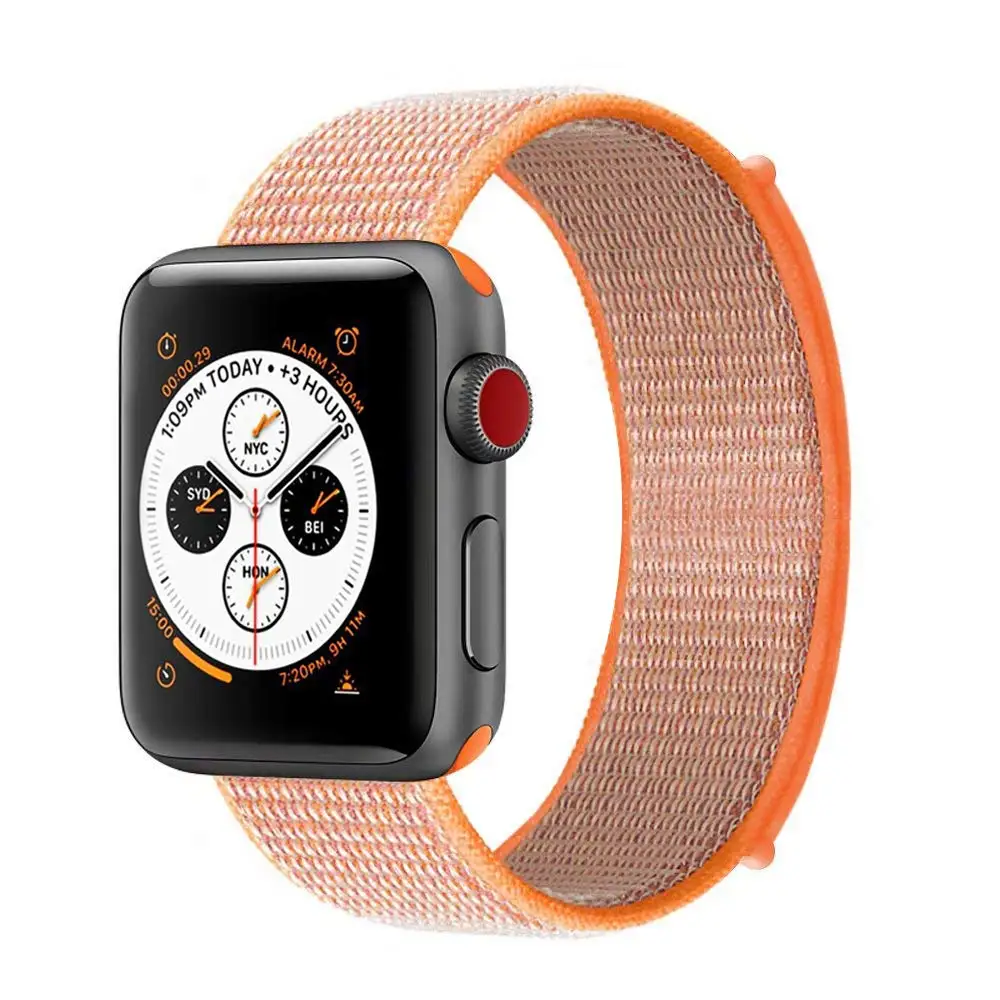 11 Ремешок для наручных часов Apple Watch 4 5 серии 3/2/1 38 мм 42 мм мягкий нейлон дышащий сменный ремешок Спортивные петли для наручных часов iwatch серии 4 40 мм 44 мм - Цвет ремешка: 11