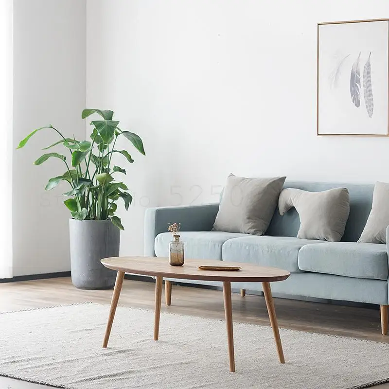 Маленький круглый чайный столик из массива дерева в Северном Европейском стиле